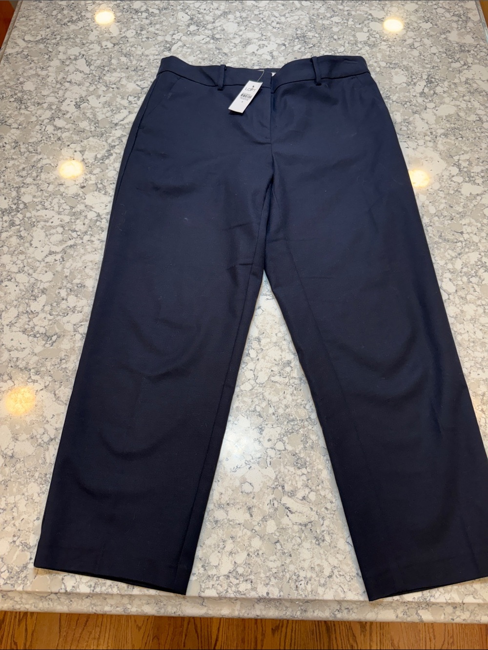 LOFT Women Dark Navy blue Dress Pants the riviera slim 8 curvy NWT
